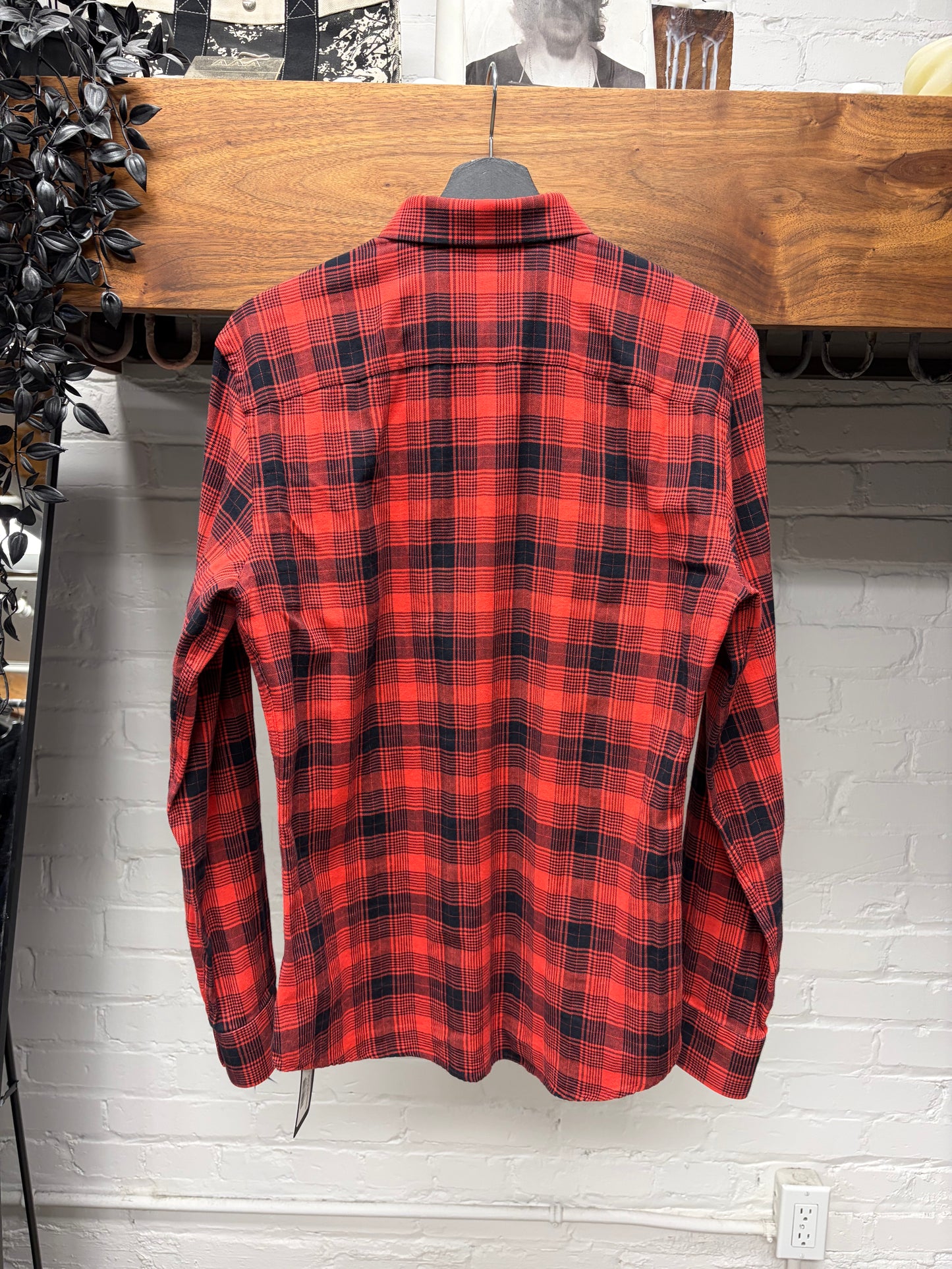 Givenchy Tartan Plaid Black/Red Flannel Shirt