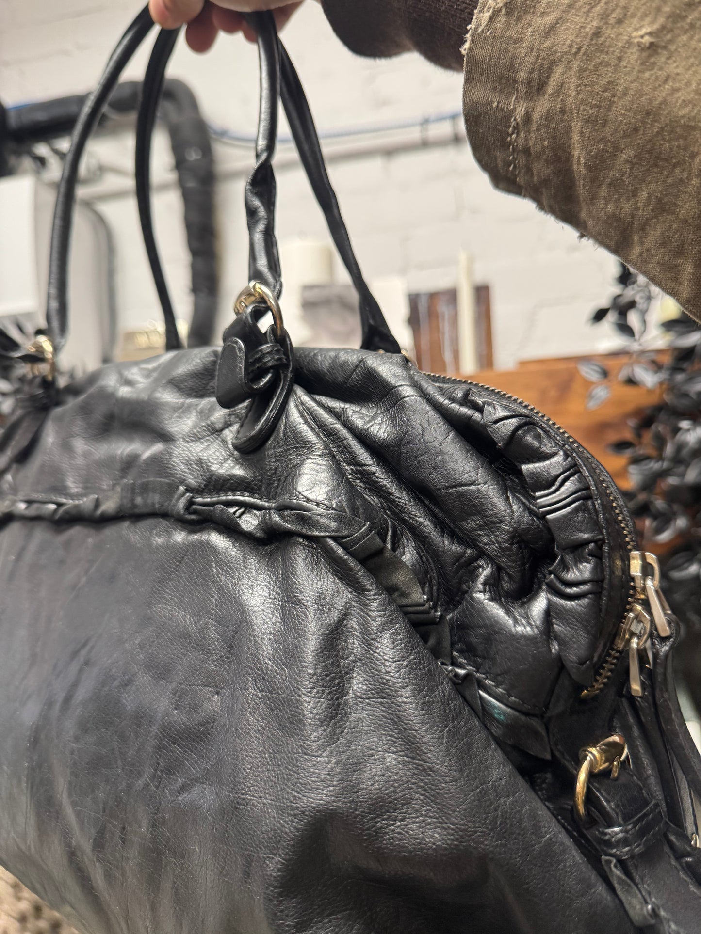 2000s Gucci ‘Sabrina’ Black Calfskin Leather Boston Bag