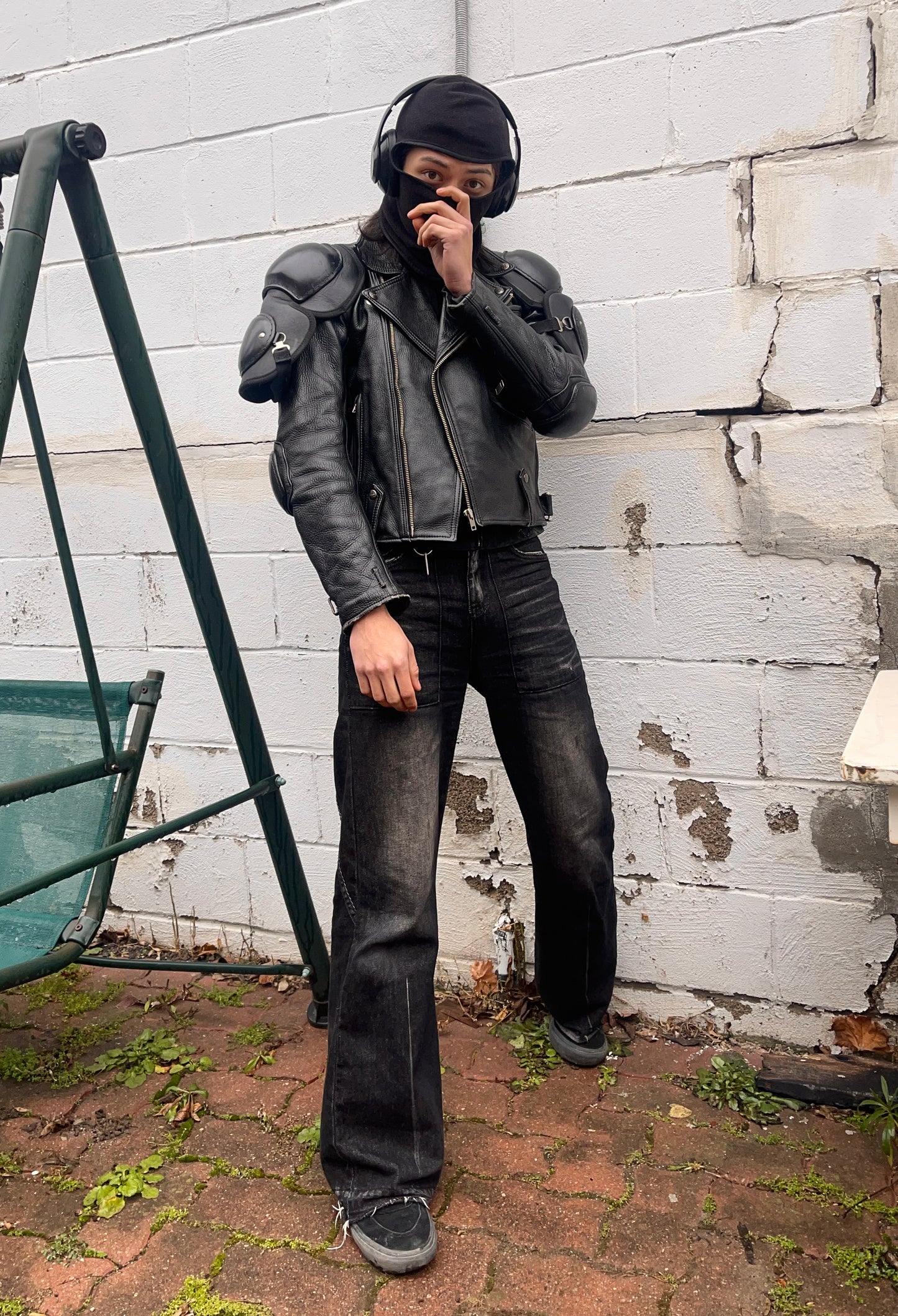 Kadoya Battlesuit Armoured Black Leather Biker Jacket