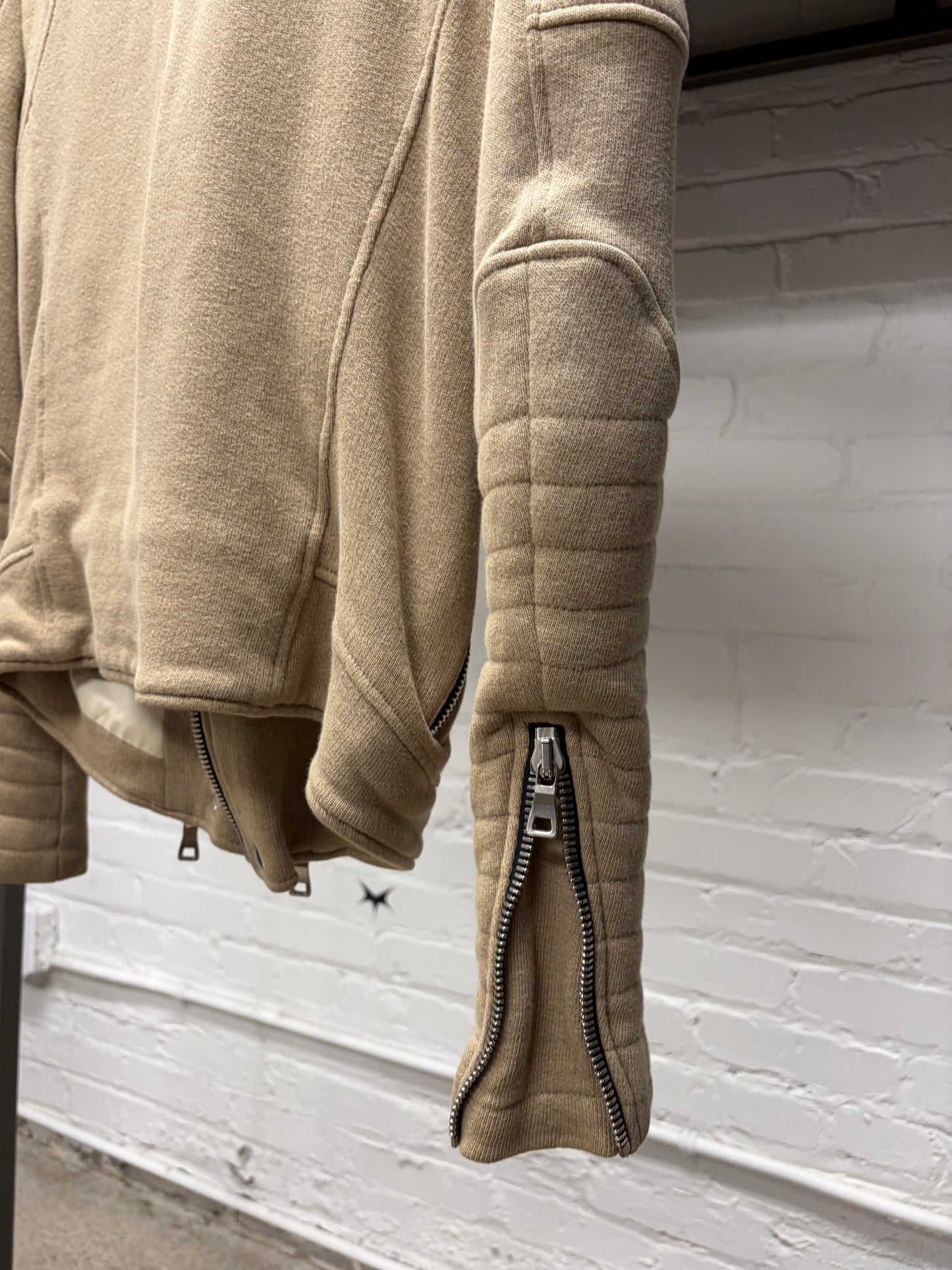 Balmain Tan Cotton Biker ‘Moto’ Jacket