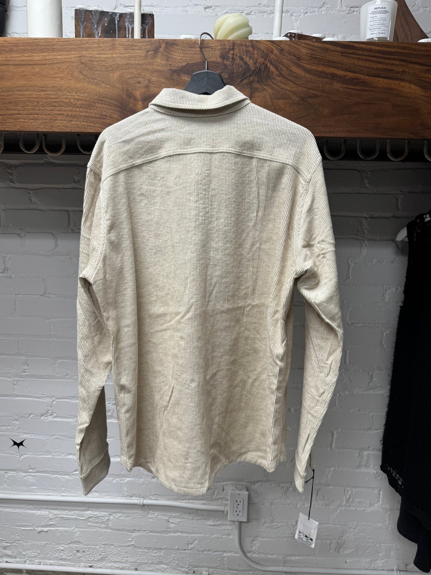 Rick Owens Mainline ‘Natural’ Tan Corduroy Work Shirt