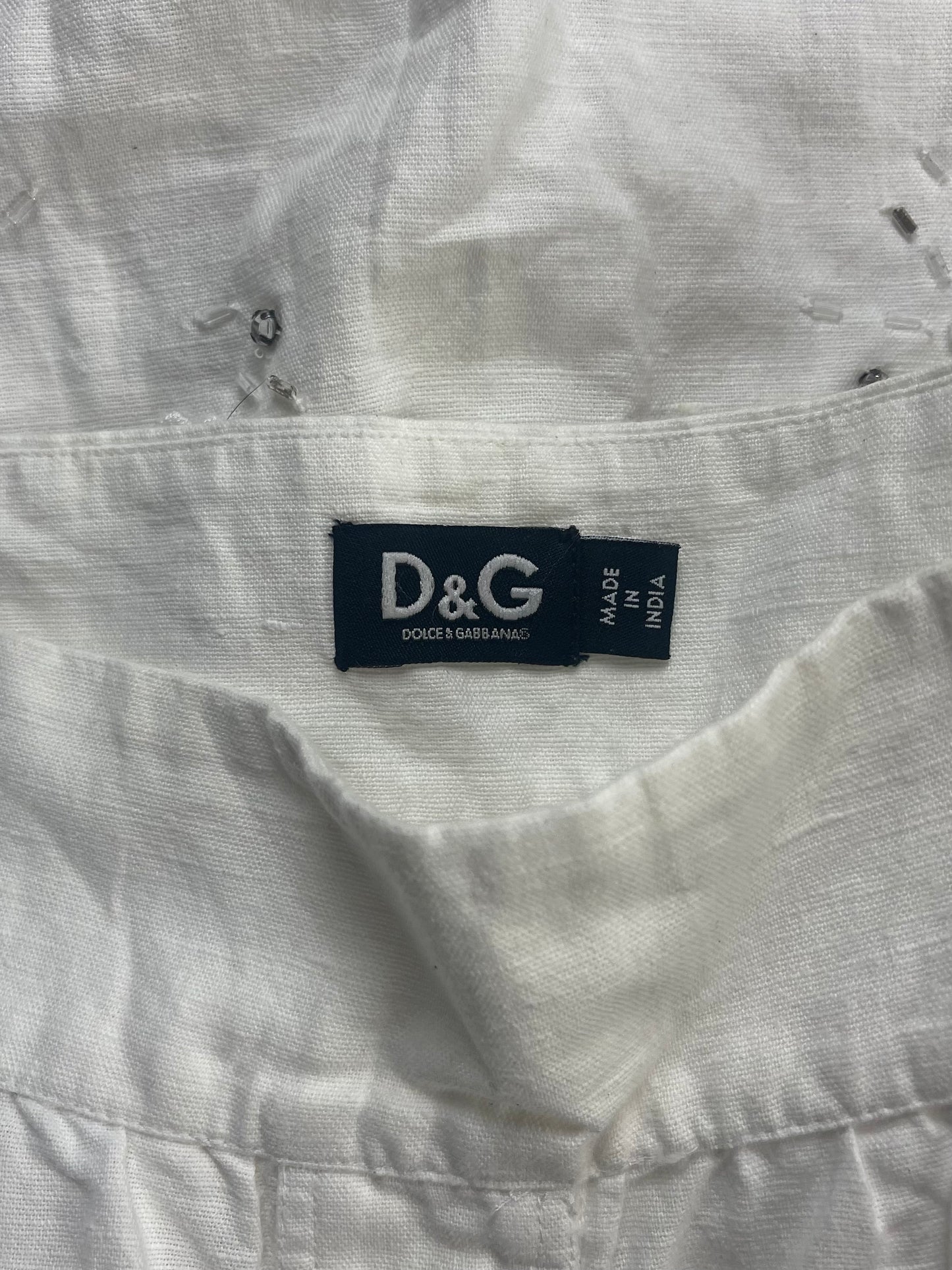Dolce & Gabbana White Embroidered Floral Maxi Skirt