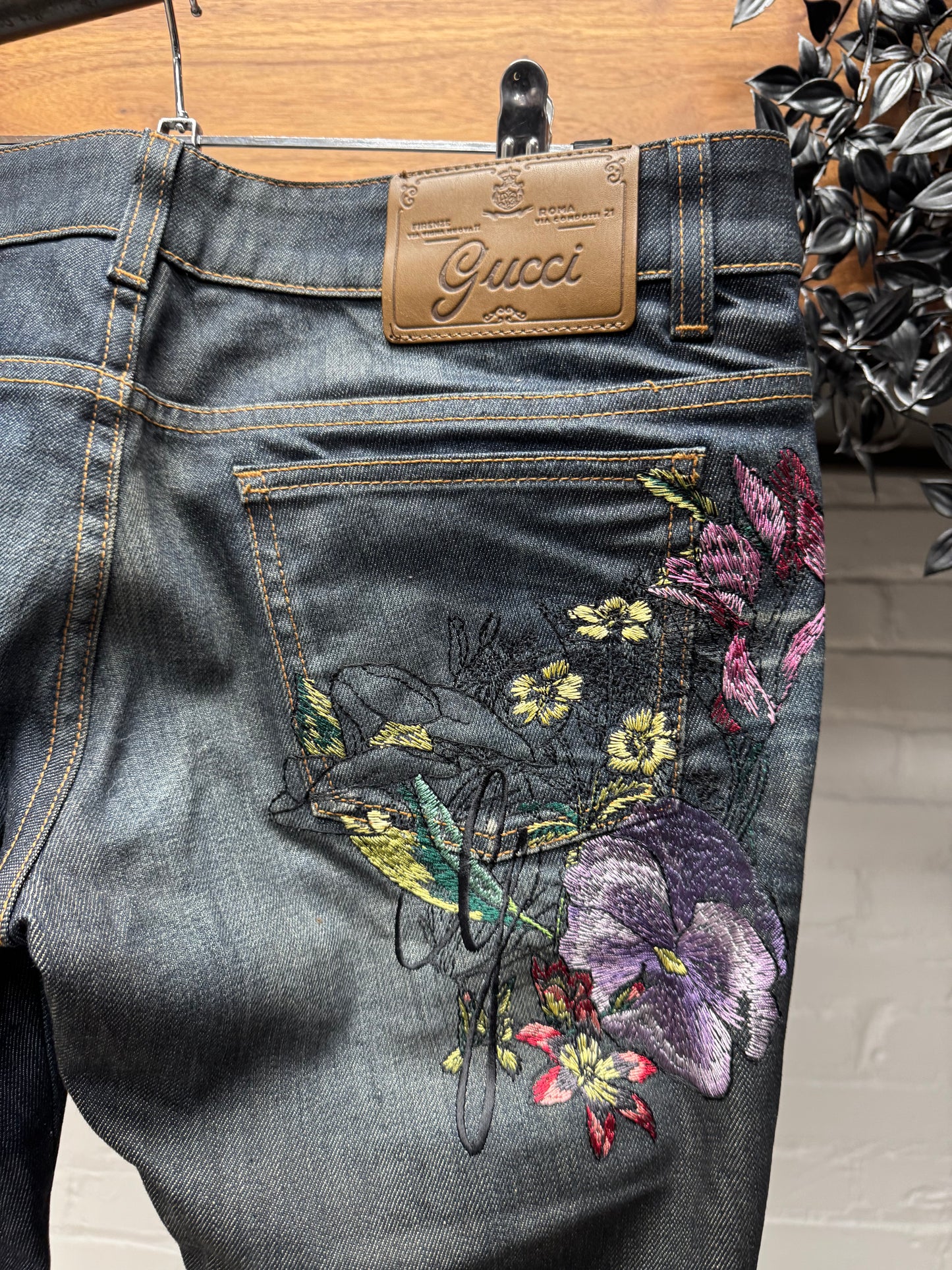 AW2013 Gucci ‘70s Cut’ Raw Blue Denim Flared Cut Jeans