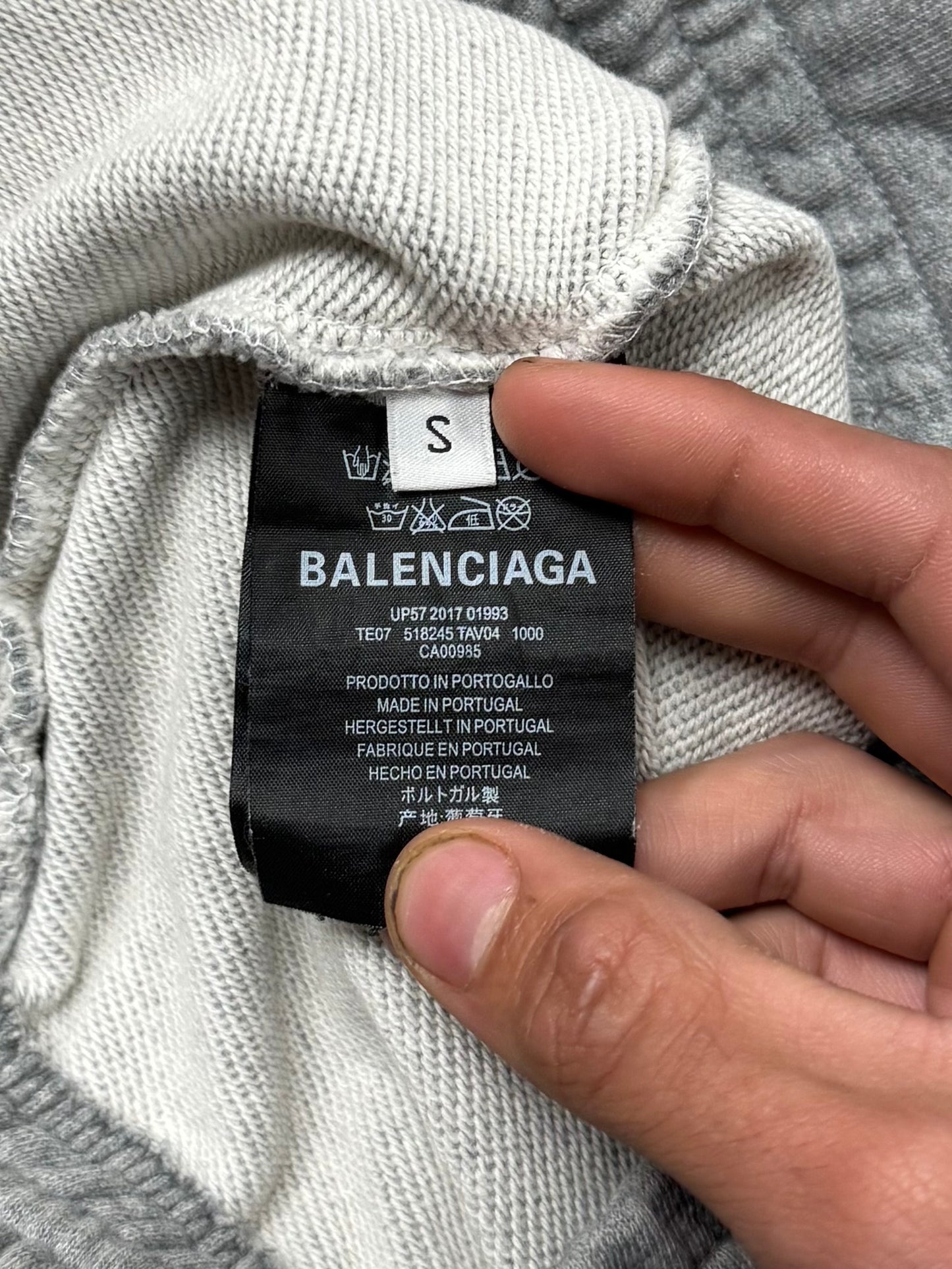 2017 Balenciaga ‘Campaign Logo’ Grey Cotton Sweatpants
