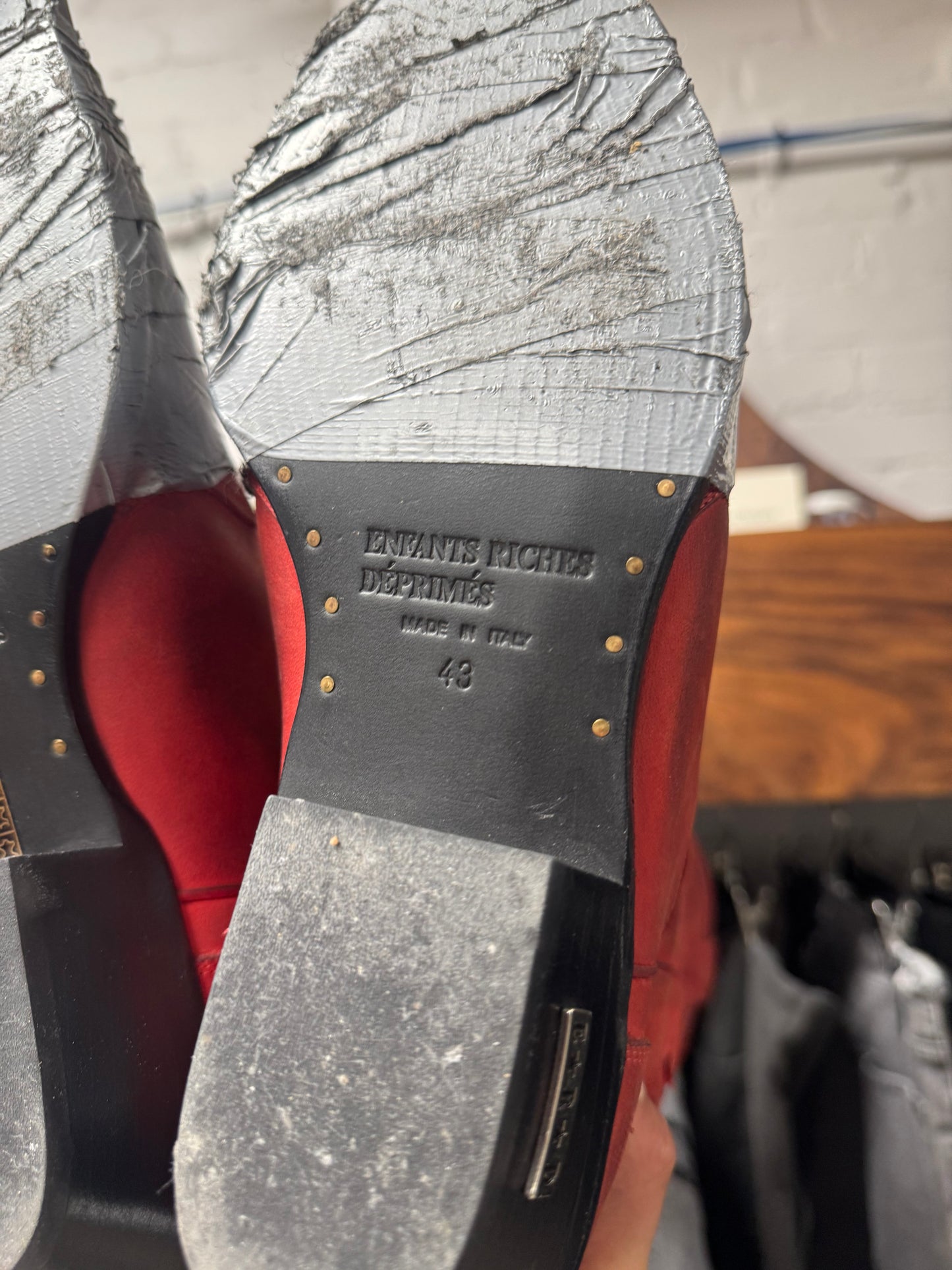 Enfants Riches Deprimes ‘Duct Tape’ Leather Cowboy Western Boots