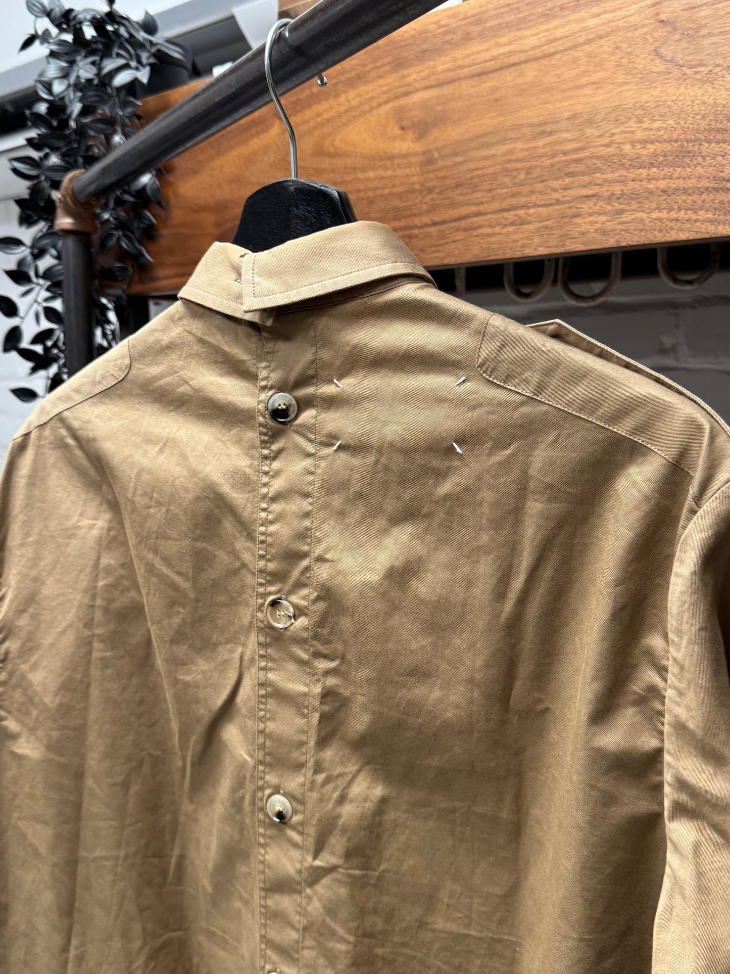 SS2017 Maison Margiela ‘Split Back’ Epaulette Collared Button Up Shirt