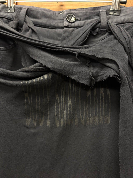 AW2004 Raf Simons Waves ‘Body Snatchers’ T-Shirt Draped Reconstructed Black ‘Zombie’ Denim