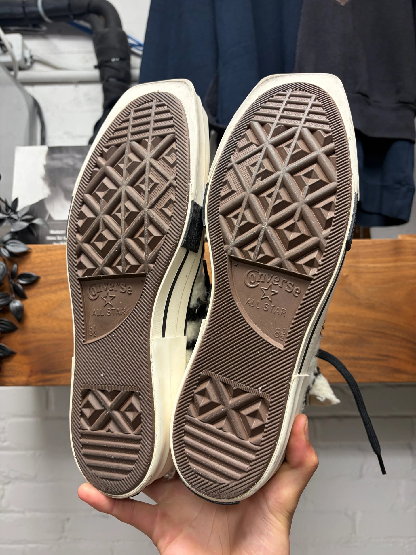 Rick Owens x Converse ‘TubroDRK’ Zebra Shearling High Top Sneakers