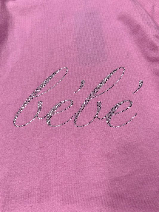 Balenciaga ‘Bébé’ Rhinestone Pink Oversized T-Shirt