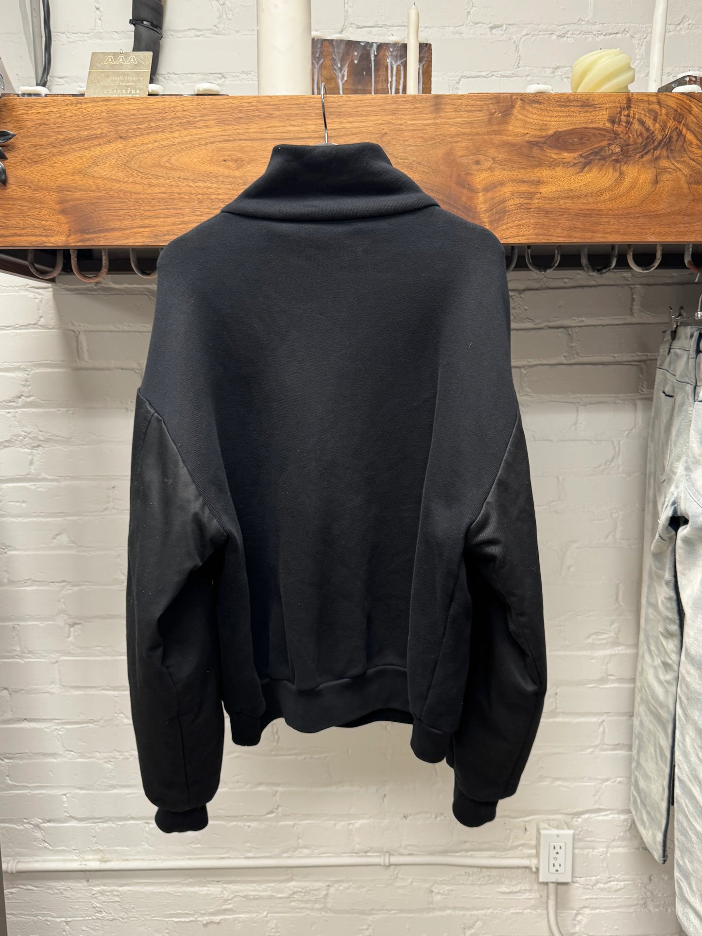 SS2018 Balenciaga ‘Twinset’ Hybrid Sleeve Quarter Zip Sweater