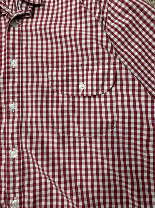 Dolce & Gabbana Red/White Gingham Short Sleeve Button Down