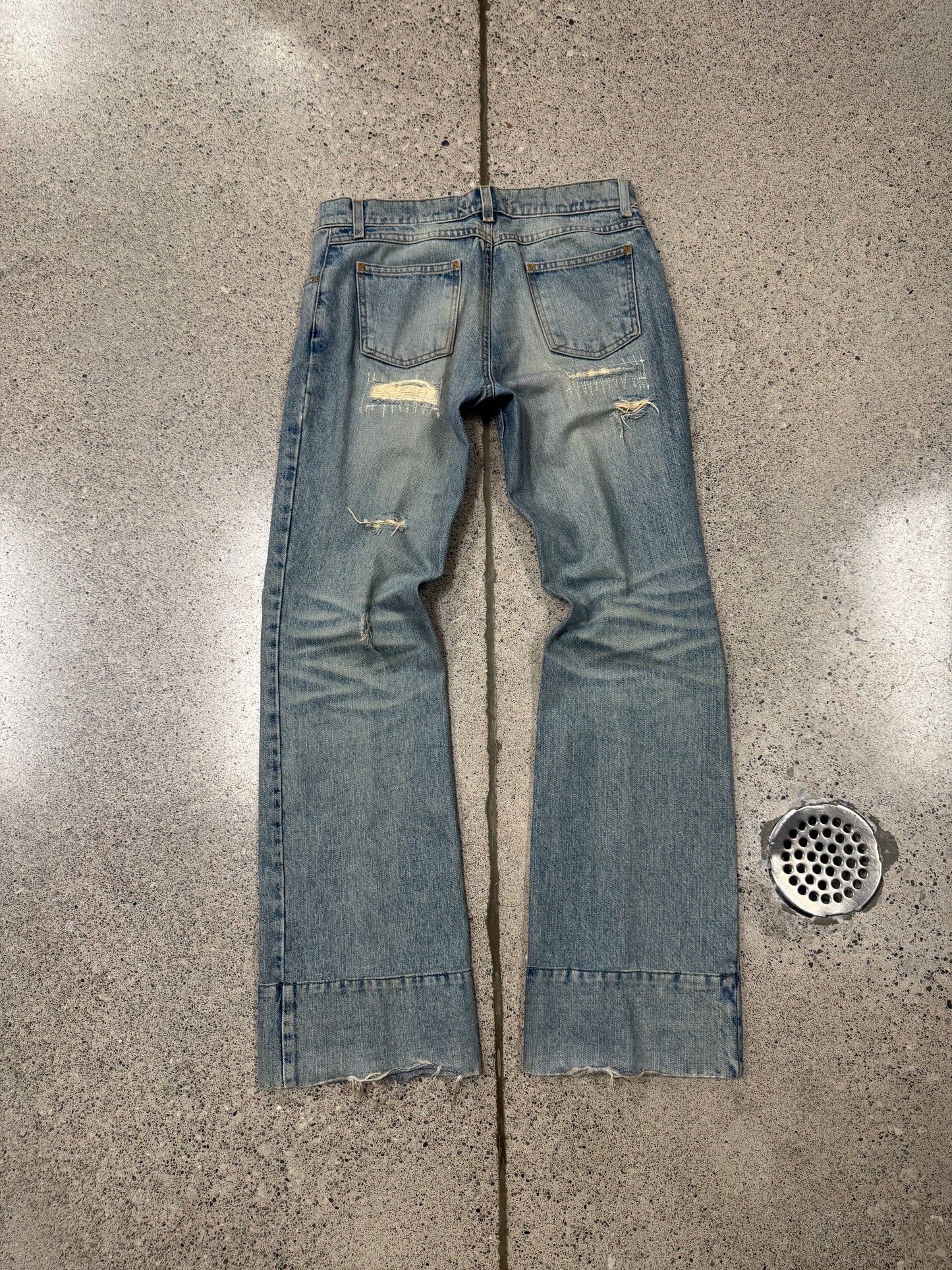 2000s Dolce & Gabbana Mainline Light Wash Blue Flared Denim