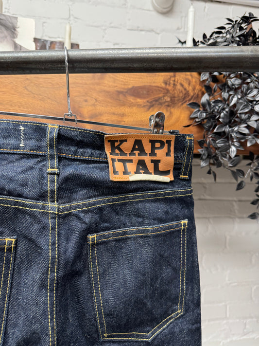 Kapital Raw Blue Flared Leg ‘Bell Bottom’ Denim