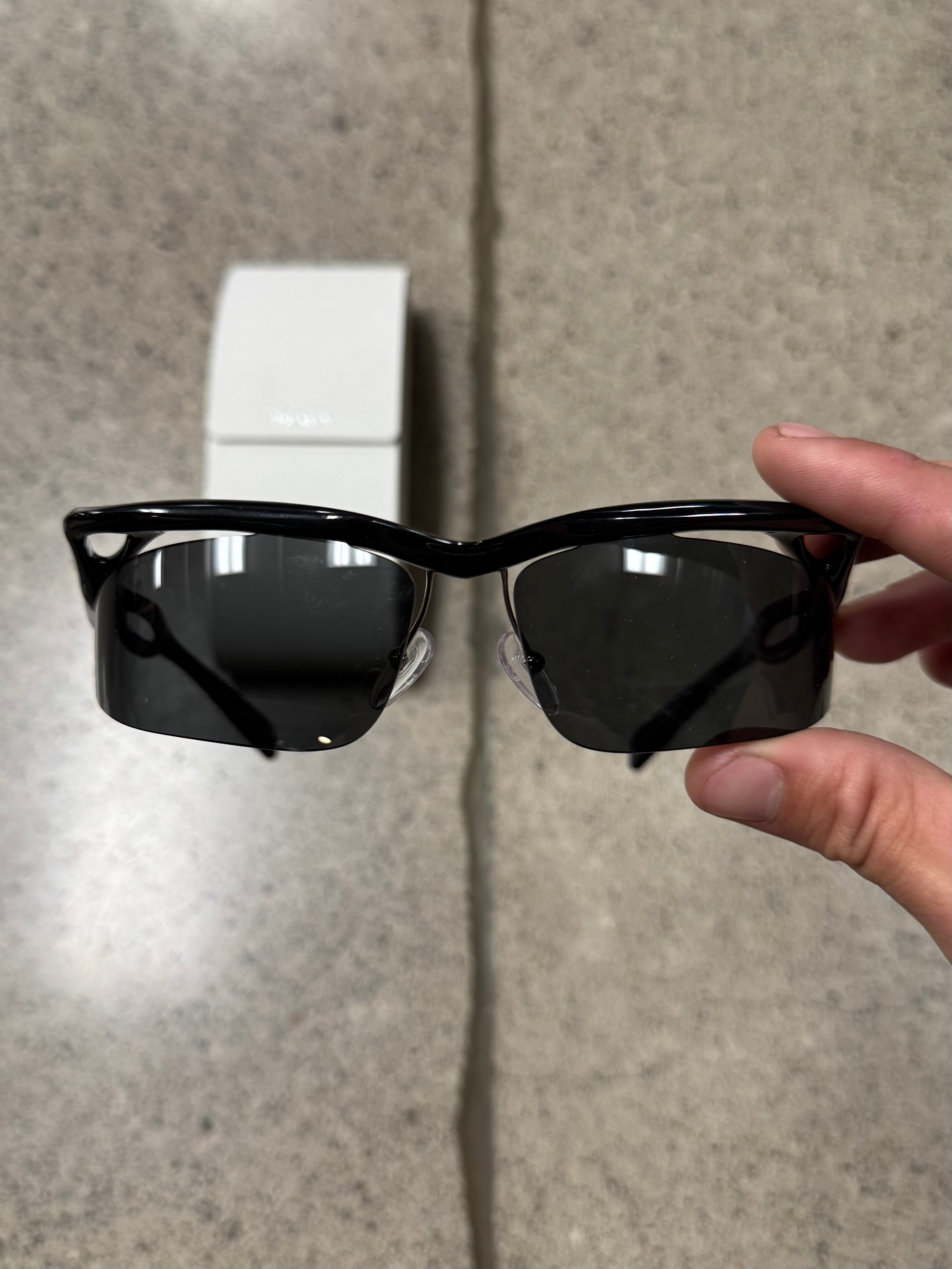 SS2024 Prada Futuristic Wire Frame Half Rim Sunglasses