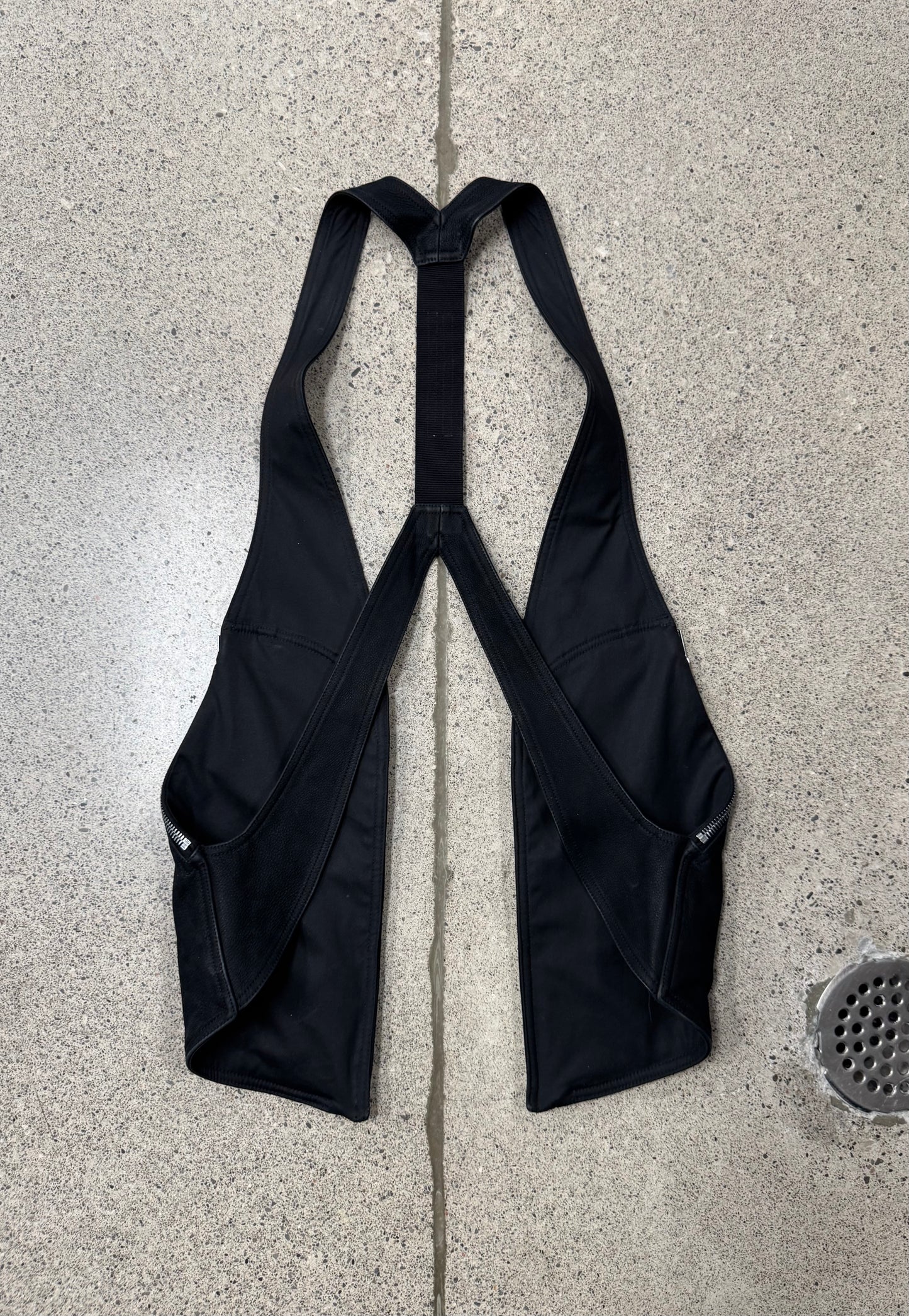 SS2024 Rick Owens ‘Lido’ Leather Bauhaus Cargo Vest
