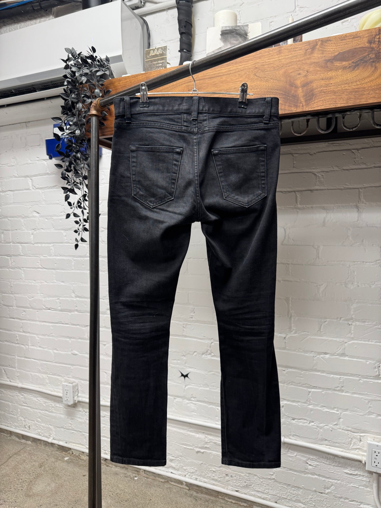 2015 Saint Laurent by Hedi Slimane ‘D02’ Distressed Knee Blowout Skinny Denim