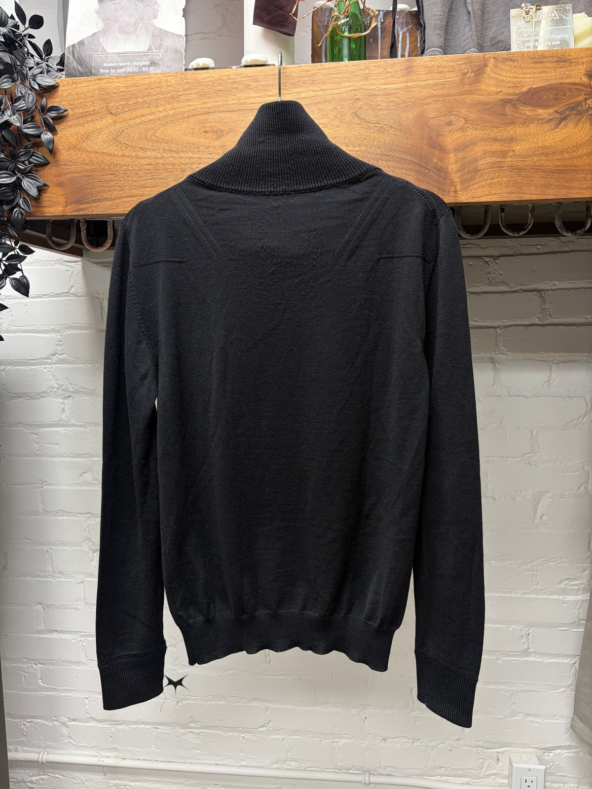 AW2009 Dior Homme ‘Angles’ Black Asymmetrical Collar Ribbed Knit