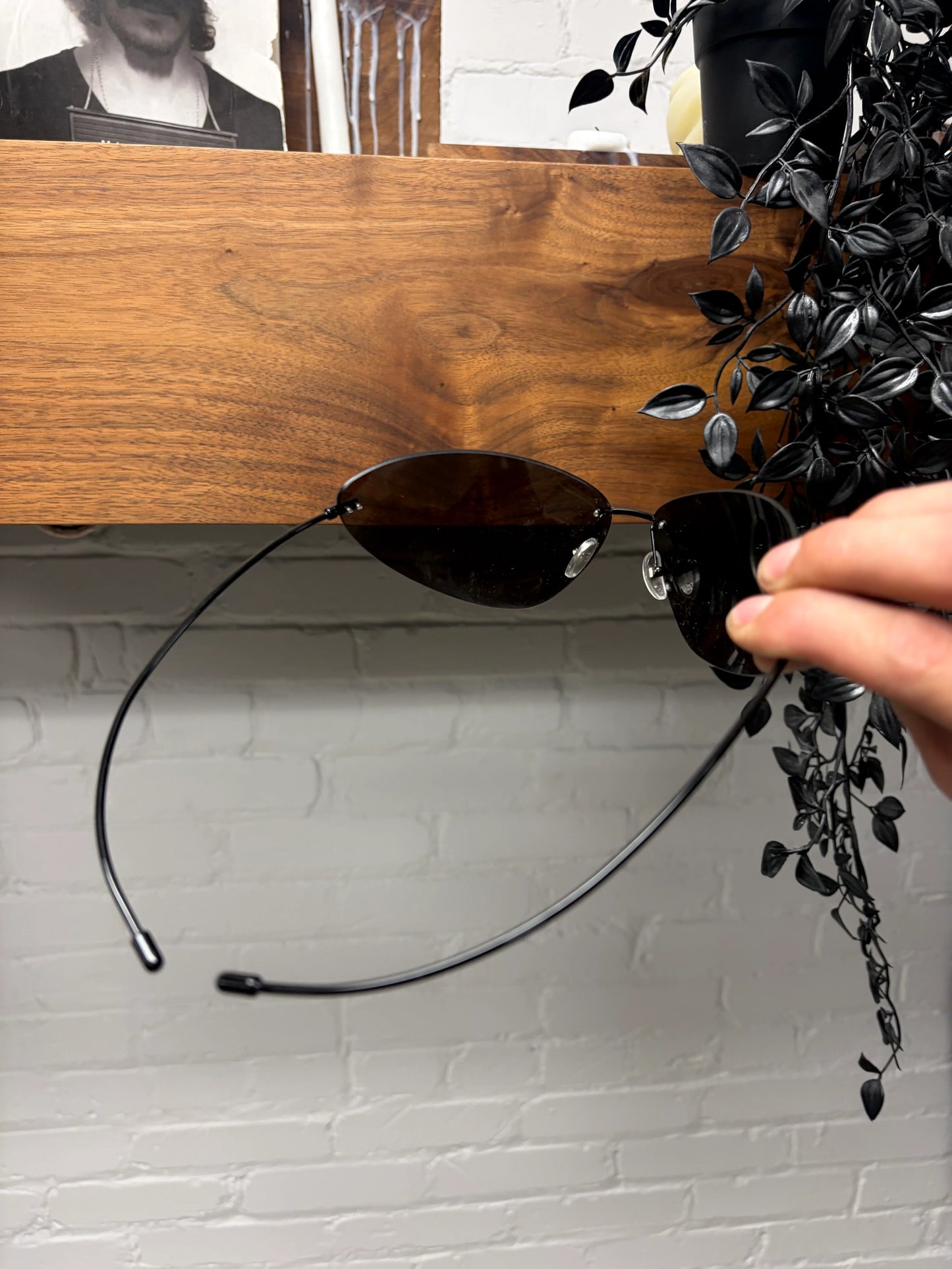 Balenciaga ‘Matrix Neo’ Black Rimless Bug Eye Sunglasses