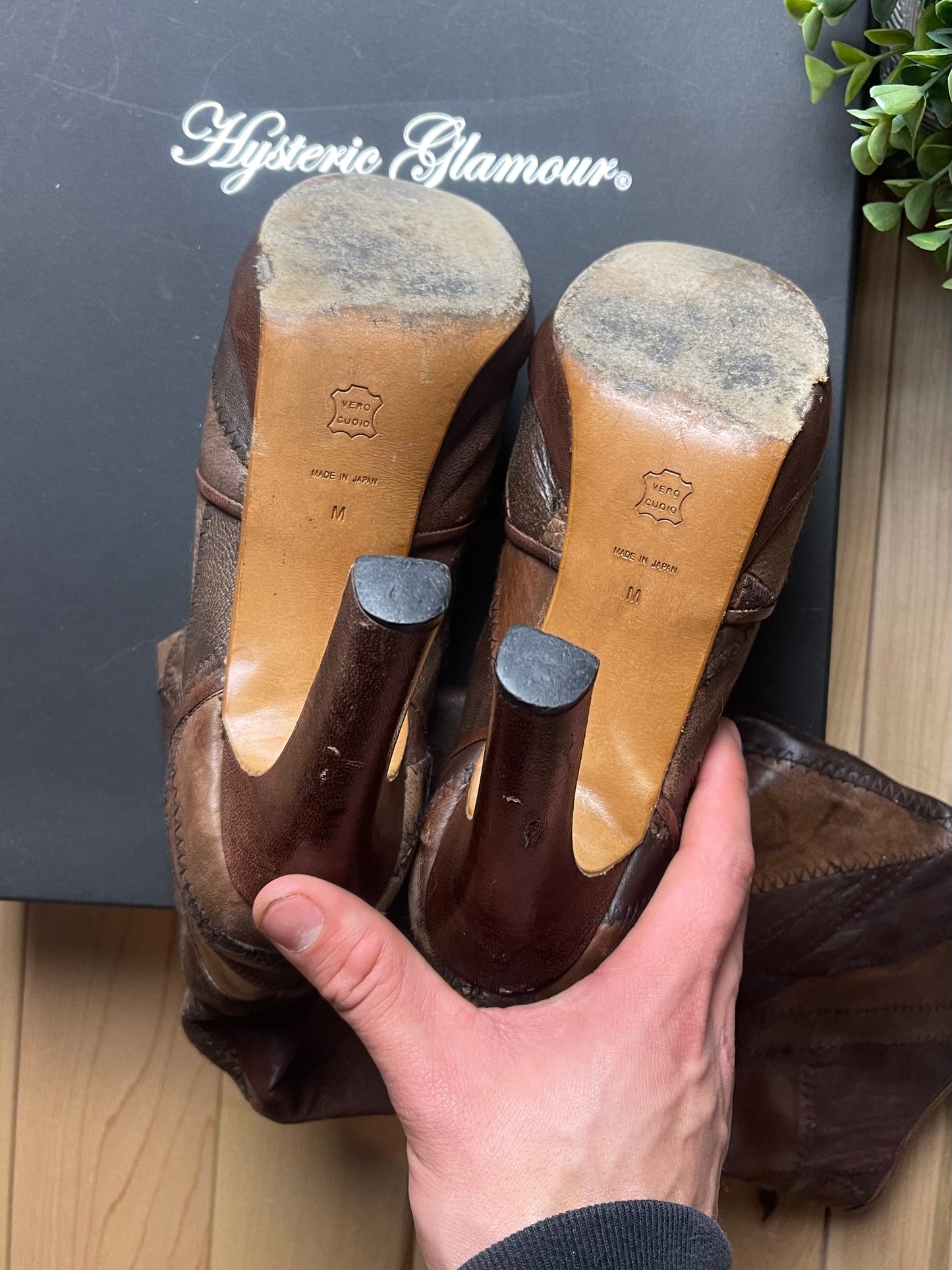 2000s Hysteric Glamour Patchwork Leather Boots