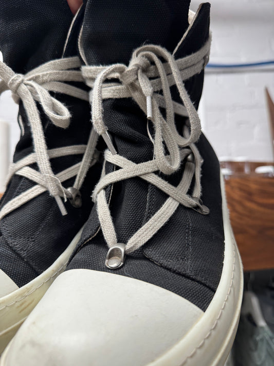 Rick Owens Black Canvas ‘Pentagram’ Lace Ramones