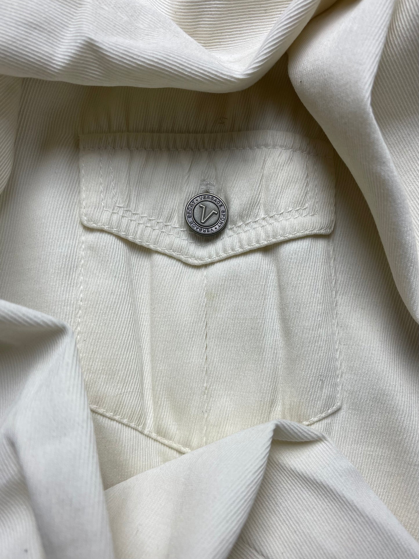 Vintage 1990’s Versace Cream White Denim Jacket