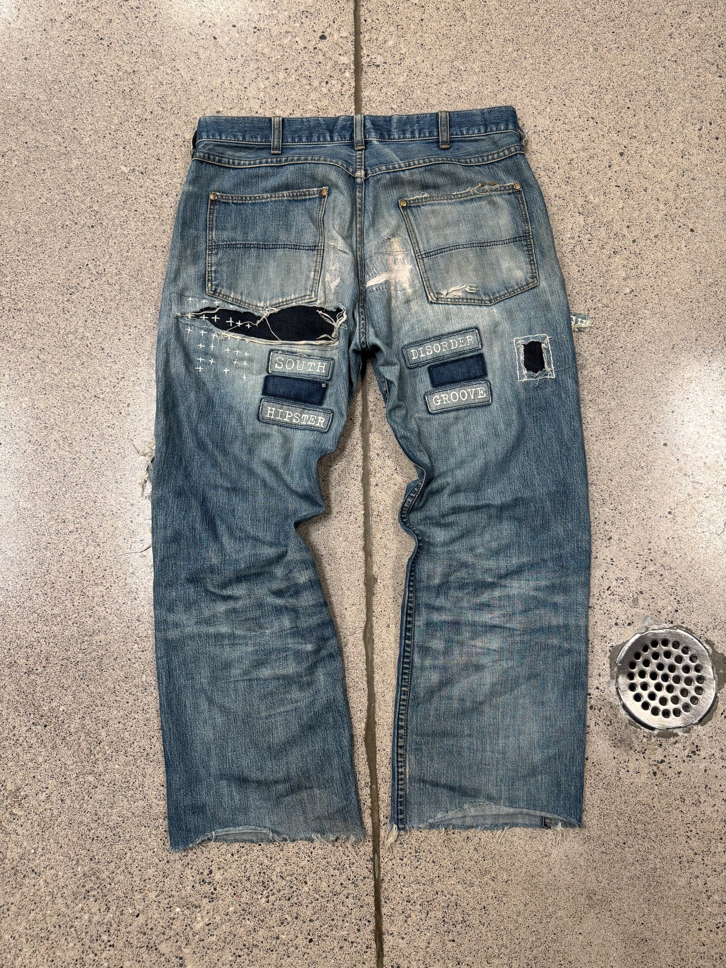 SS2002 Number (N)ine ‘Modern Age’ Distressed Blue Patchwork Denim