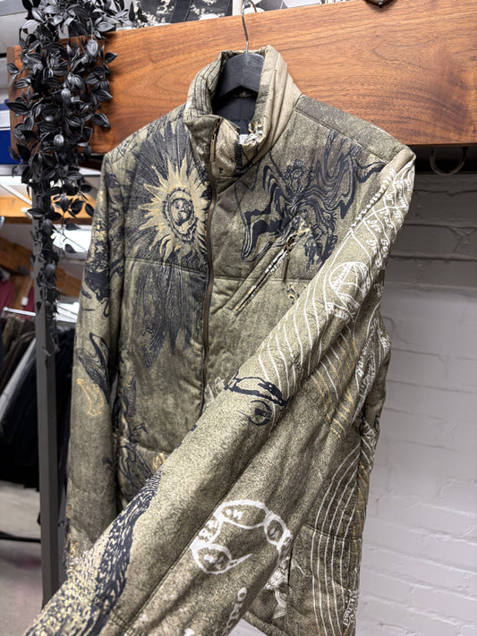 2000s Roberto Cavalli ‘Tapestry’ Green Down Filled Jacket
