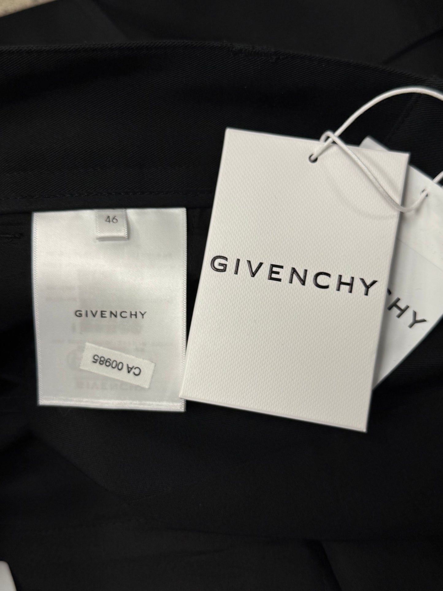 Givenchy ‘Cursive Logo’ Slim Straight Leg Black Cargo Trousers