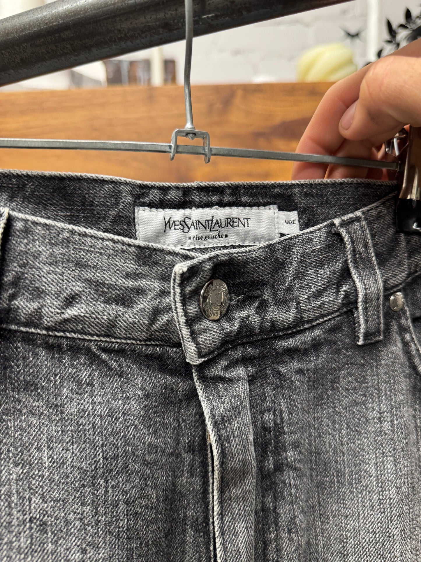 Vintage Yves Saint Laurent Rive Gauche ‘Pocket Fade’ YSL Logo Denim