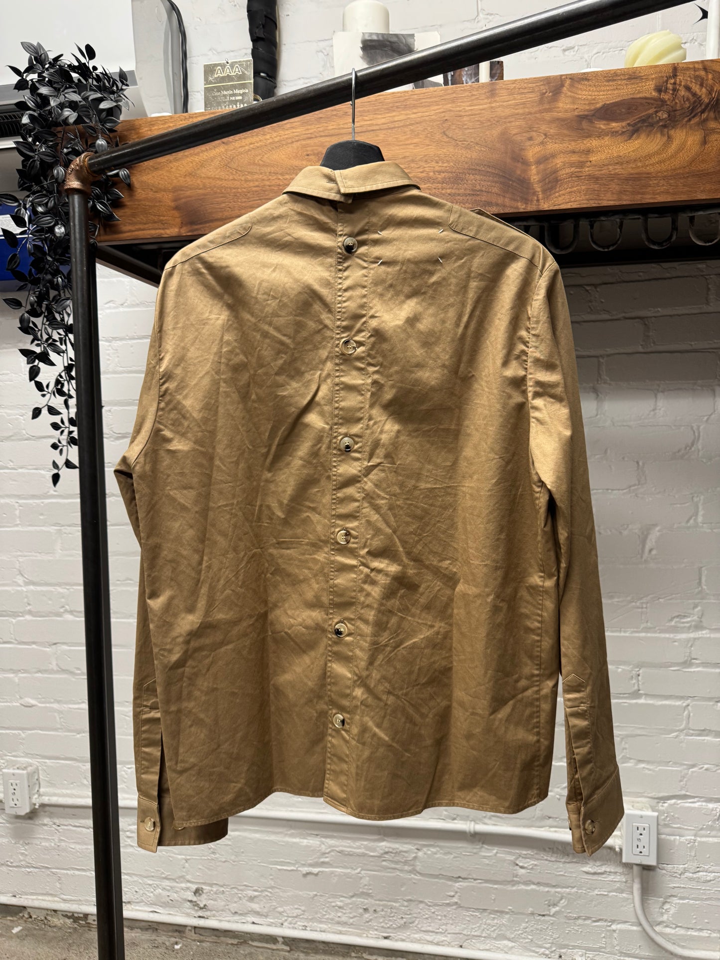 SS2017 Maison Margiela ‘Split Back’ Epaulette Collared Button Up Shirt