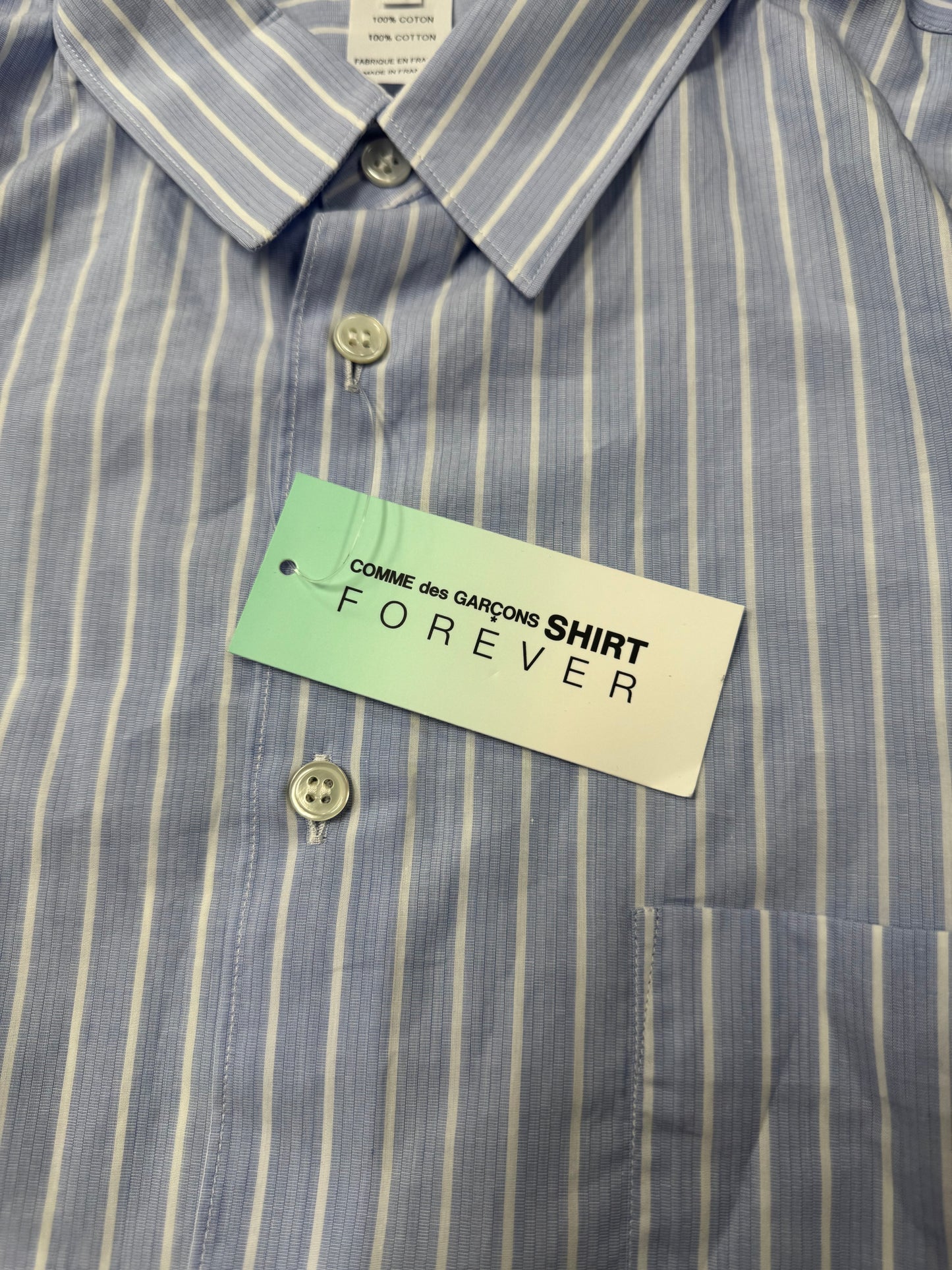 Comme Des Garçons Shirt Pinstripe Blue/White Button Up Shirt