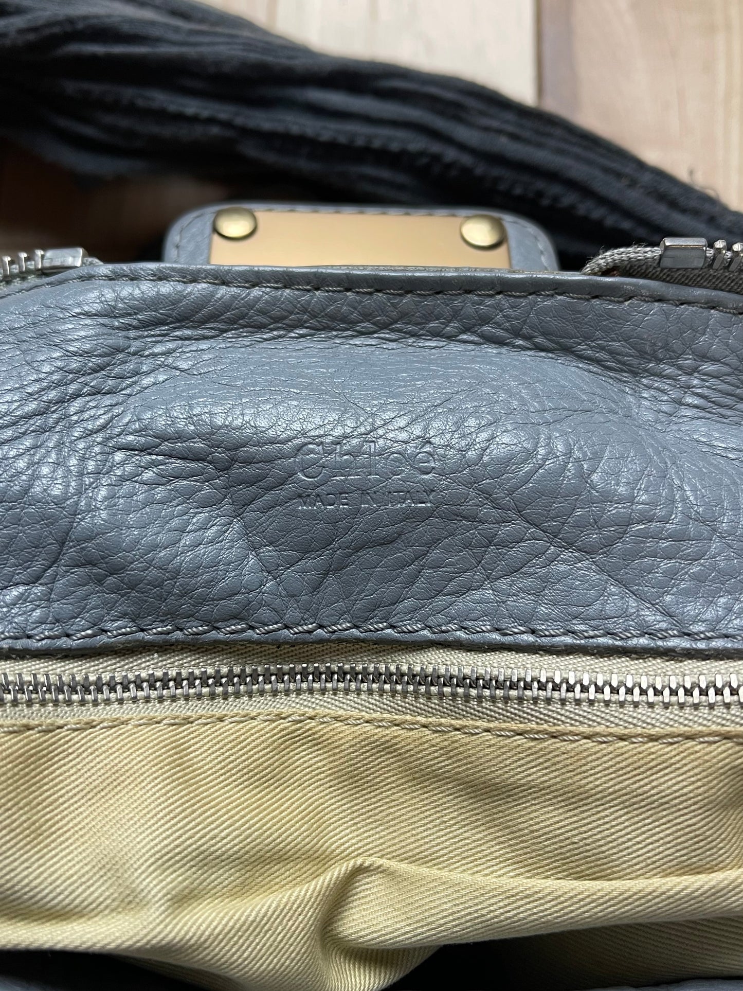 Chloe Jumbo Paddington Baby Blue Leather Handbag