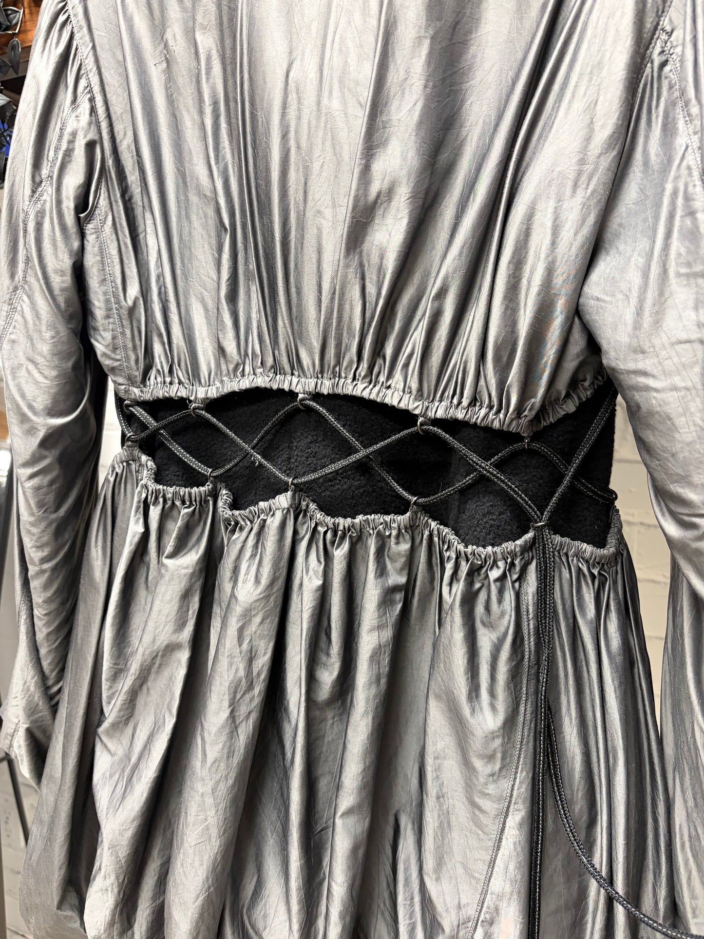Issey Miyake ‘Woven Corset’ Metallic Silver Bondage Jacket