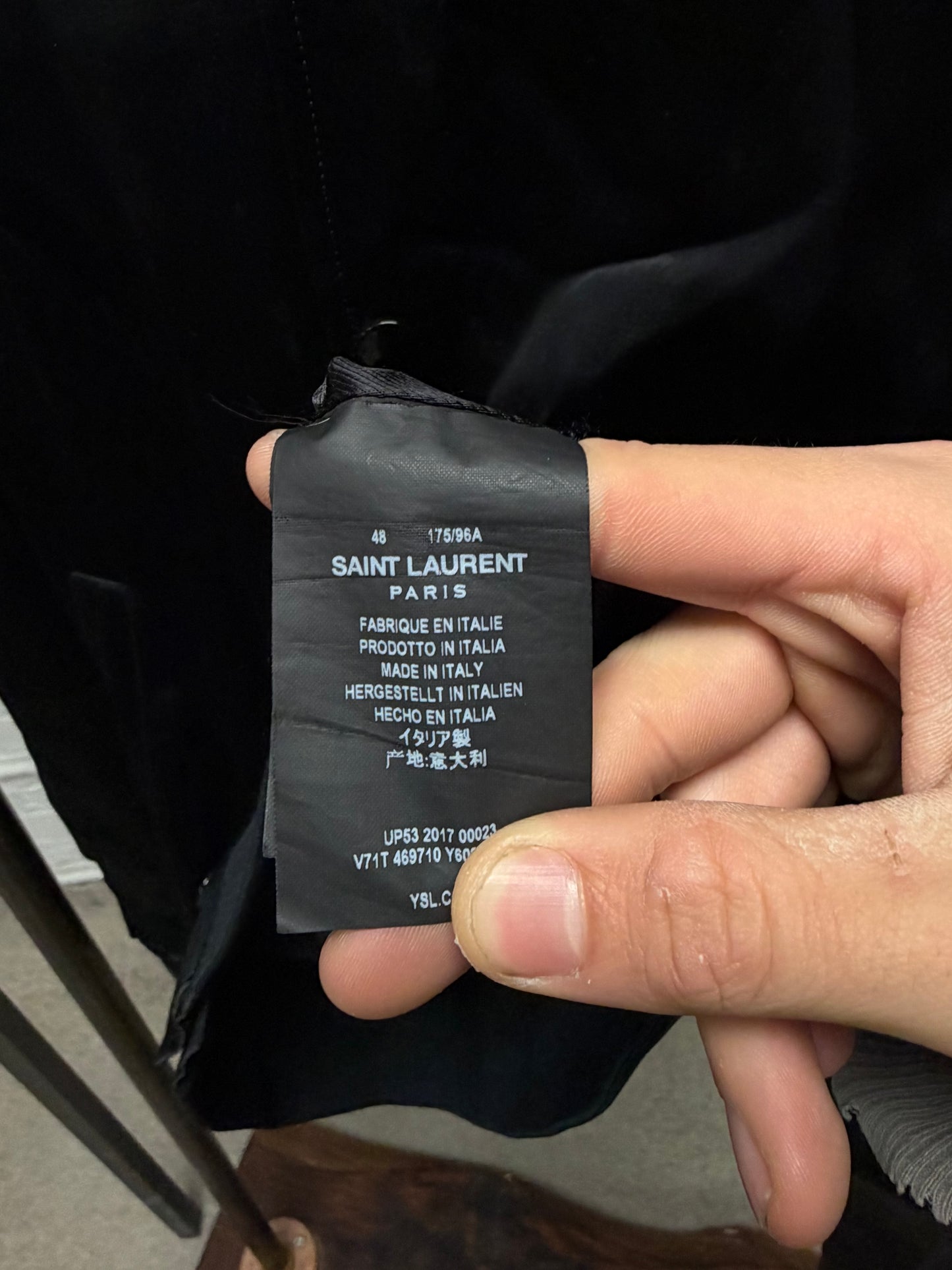 AW2016 Saint Laurent by Hedi Slimane ‘Moonlight on the Water’ Silk Bomber Jacket