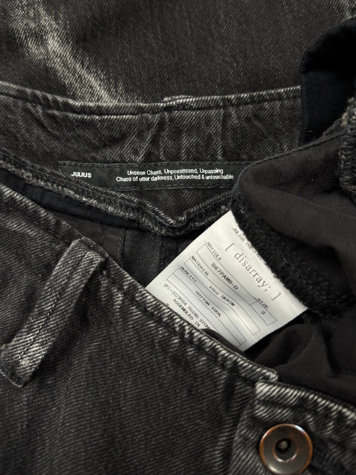 AW2019 Julius 10oz Bleach Distressed Wide Leg Denim