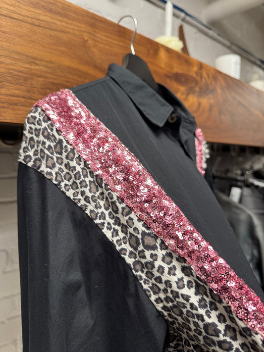 SS2017 Comme Des Garçons Homme Plus ‘Leopard/Pink Sequin’ Oversized Button Up Shirt