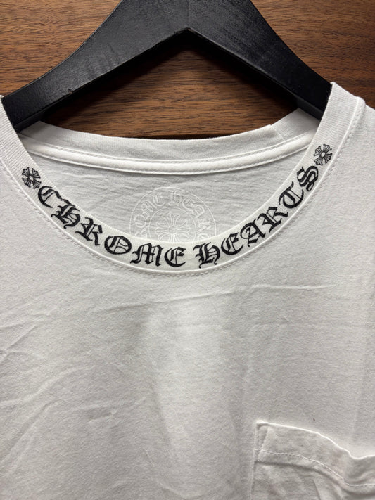 Chrome Hearts ‘Scroll Neck Logo’ White T-Shirt