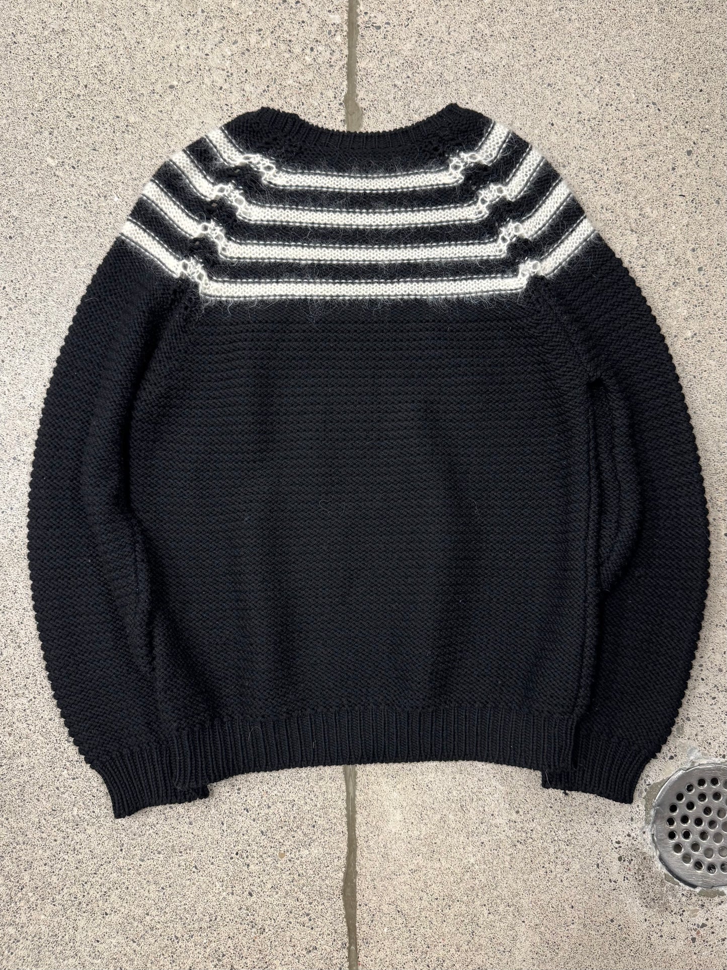 AW2015 Saint Laurent Striped Mohair Knit Sweater