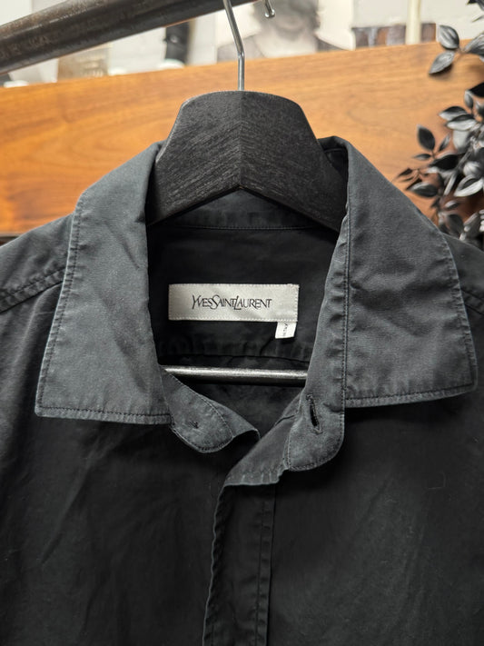 Yves Saint Laurent Black Cotton Dress Shirt