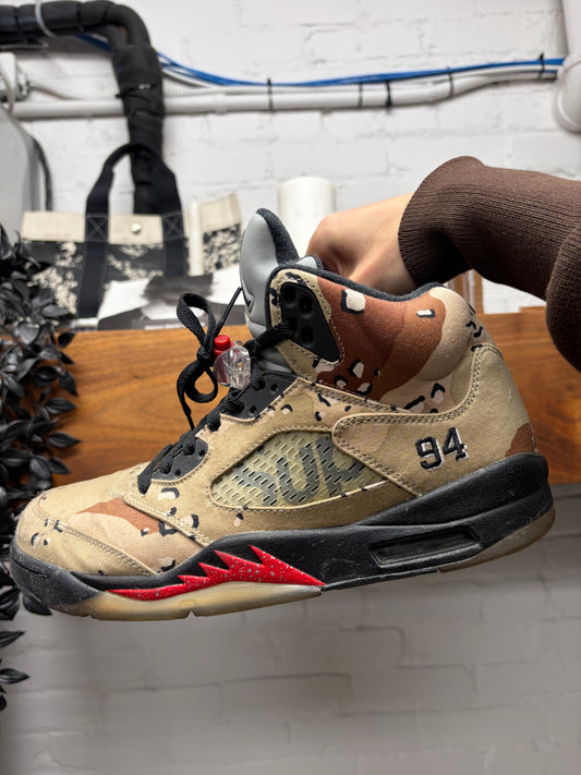 Supreme x Jordan 5 ‘Desert Camo’ Leather High Top Sneakers