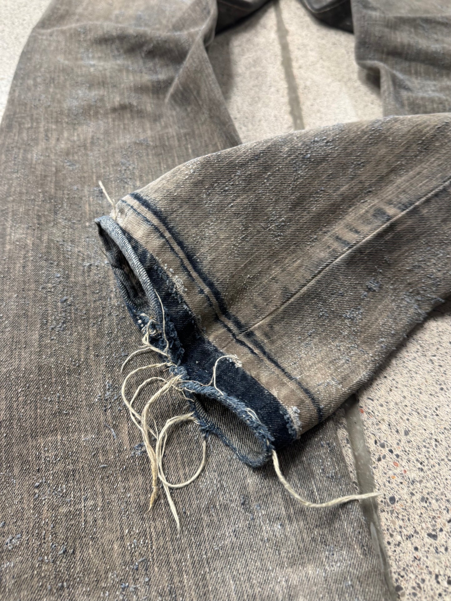 AW2007 Rick Owens ‘Exploder’ Distressed Dust Denim