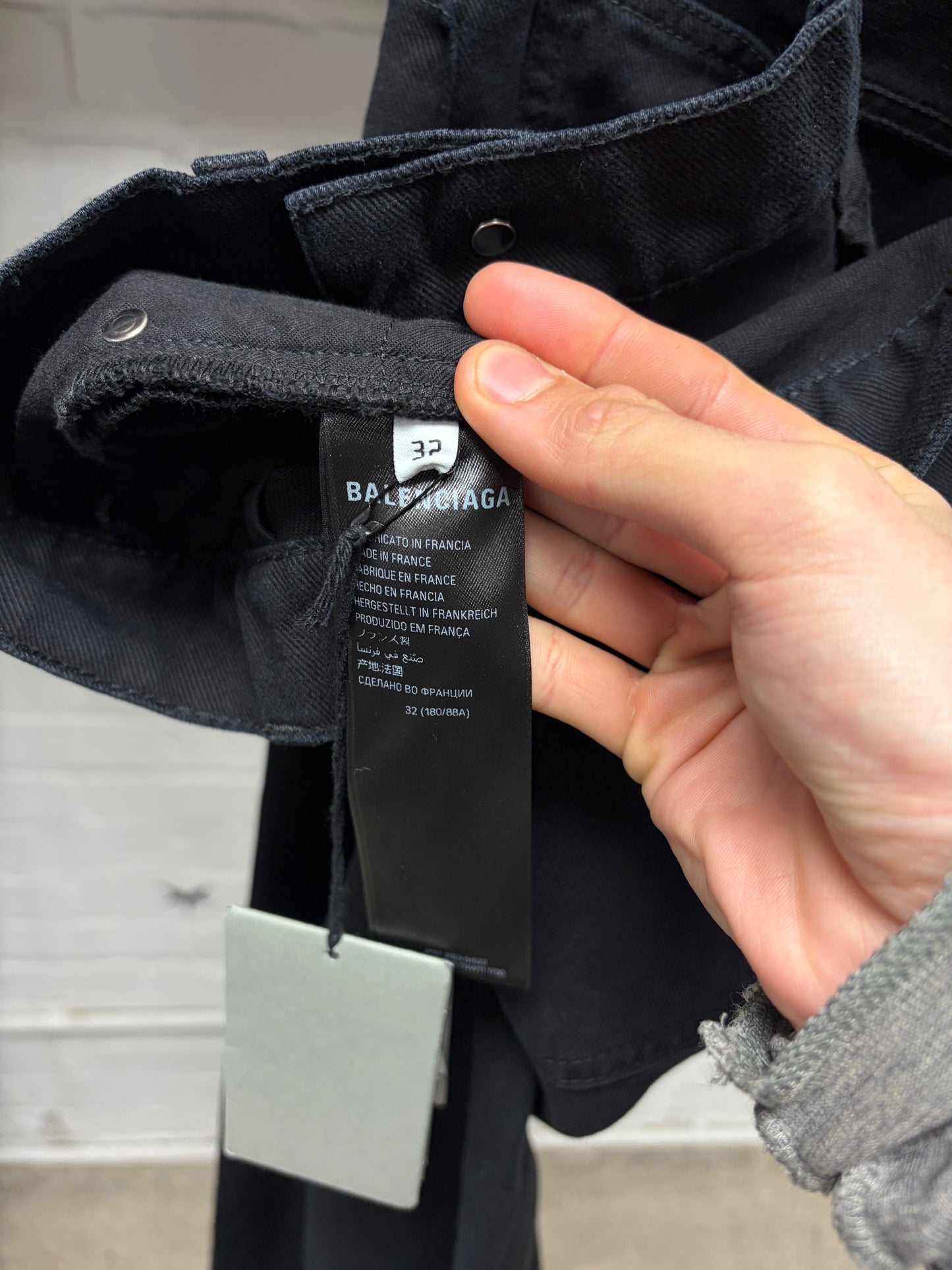 2023 Balenciaga Heavyweight Black Flared Leg Denim