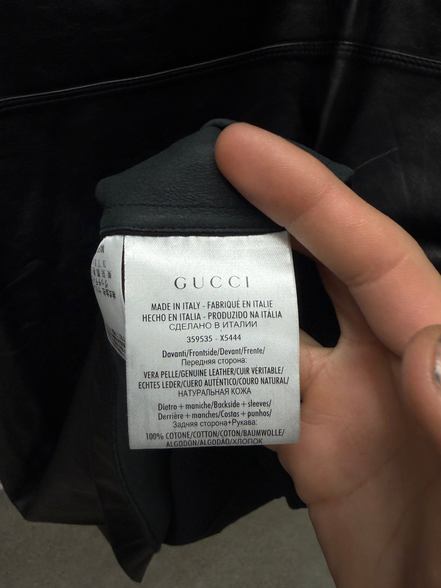 Vintage Gucci by Tom Ford Lambskin Leather T-Shirt