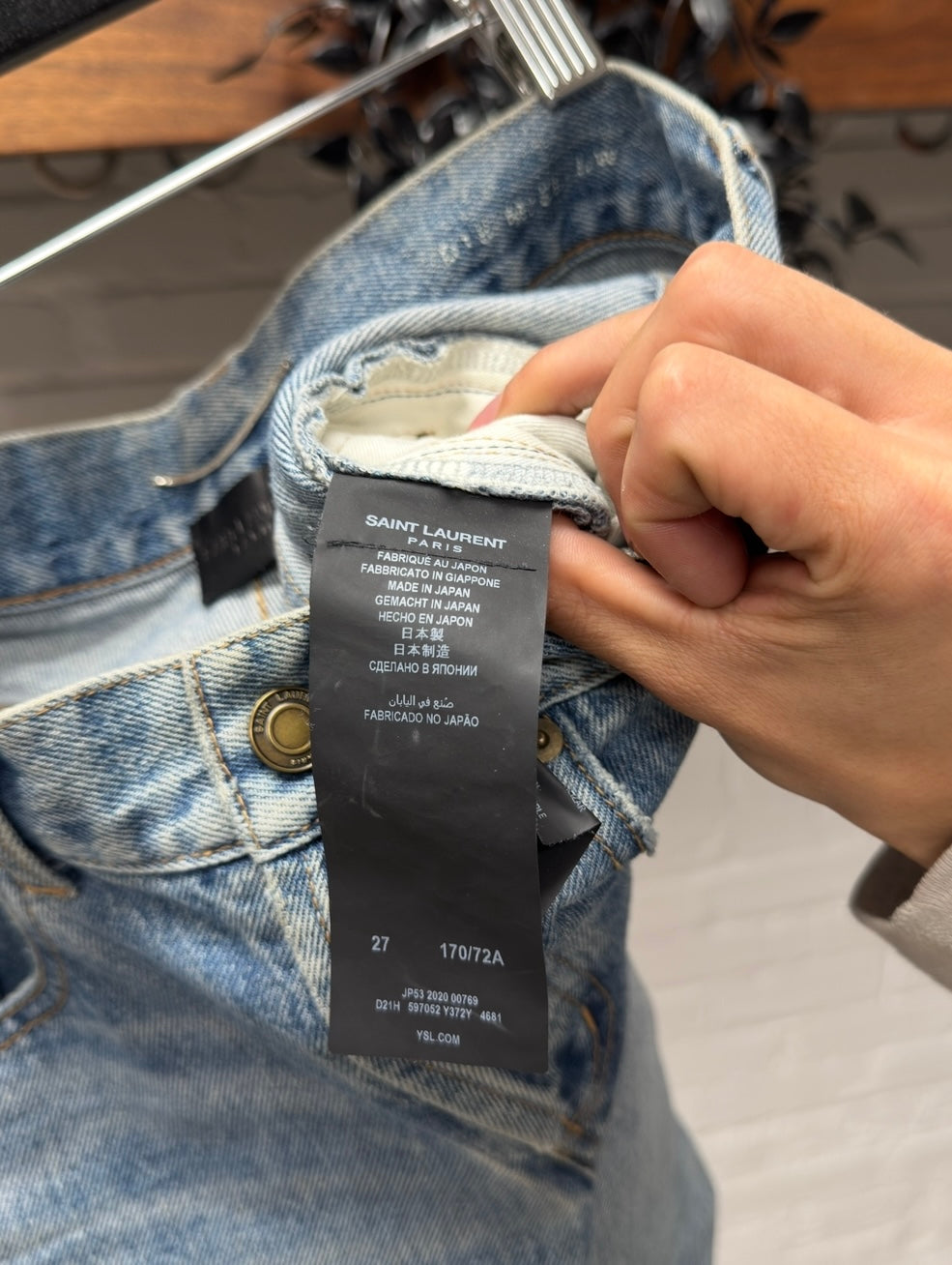 2020 Saint Laurent ‘D18’ Dirt Washed Blue Denim