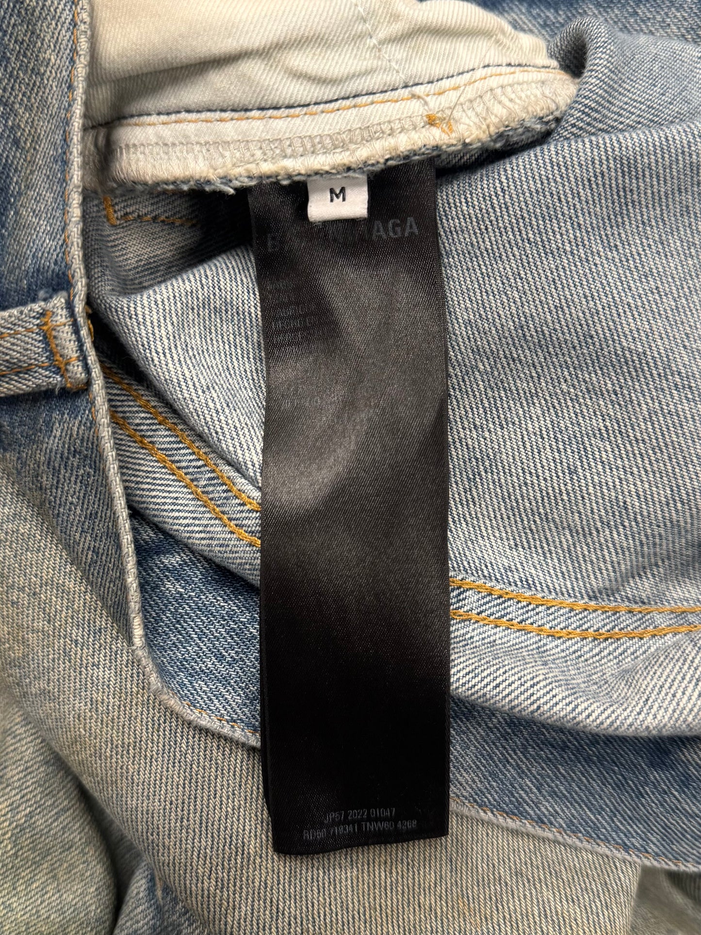 2022 Balenciaga ‘Mudwash’ Oversized Baggy Blue Denim