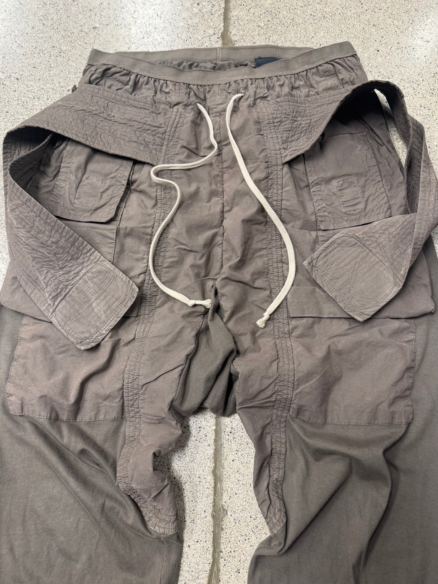 AW2007 Rick Owens ‘Exploder’ Dust Brown Creatch Cargo Pants
