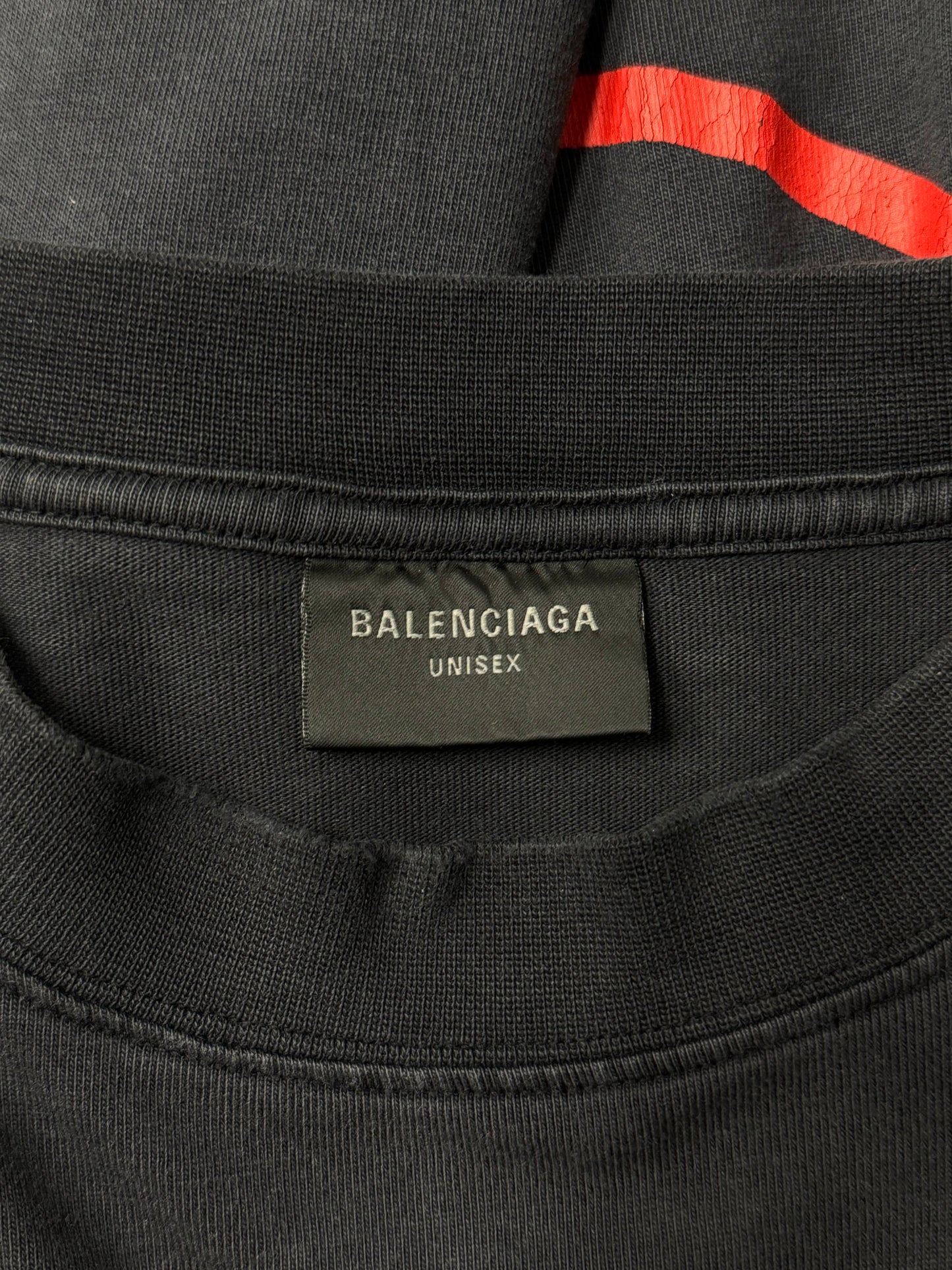 AW2023 Balenciaga ‘Metal Logo’ Faded Black Long Sleeve Shirt