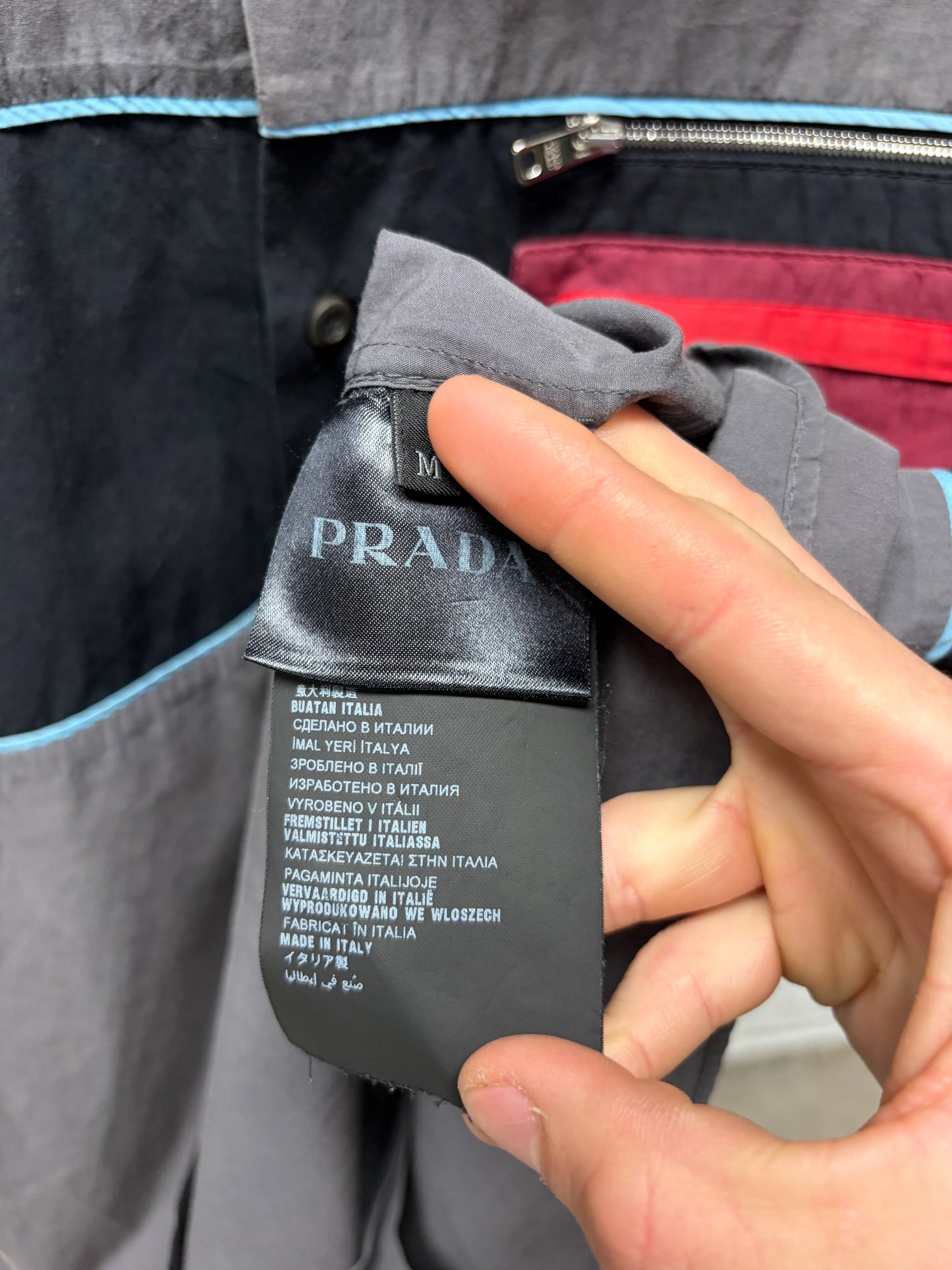 SS2015 Prada ‘Mechanic’ Panelled Cotton Work Shirt