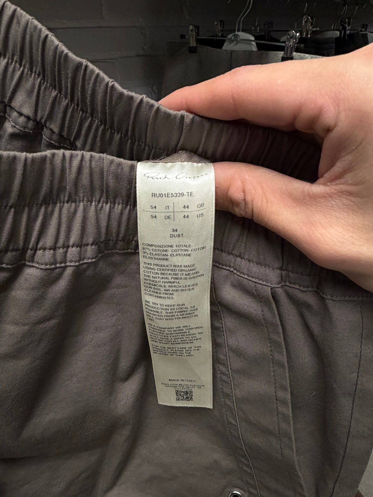 SS2025 Rick Owens ‘Hollywood’ Dust Brown ‘Bela’ Cargo Pants