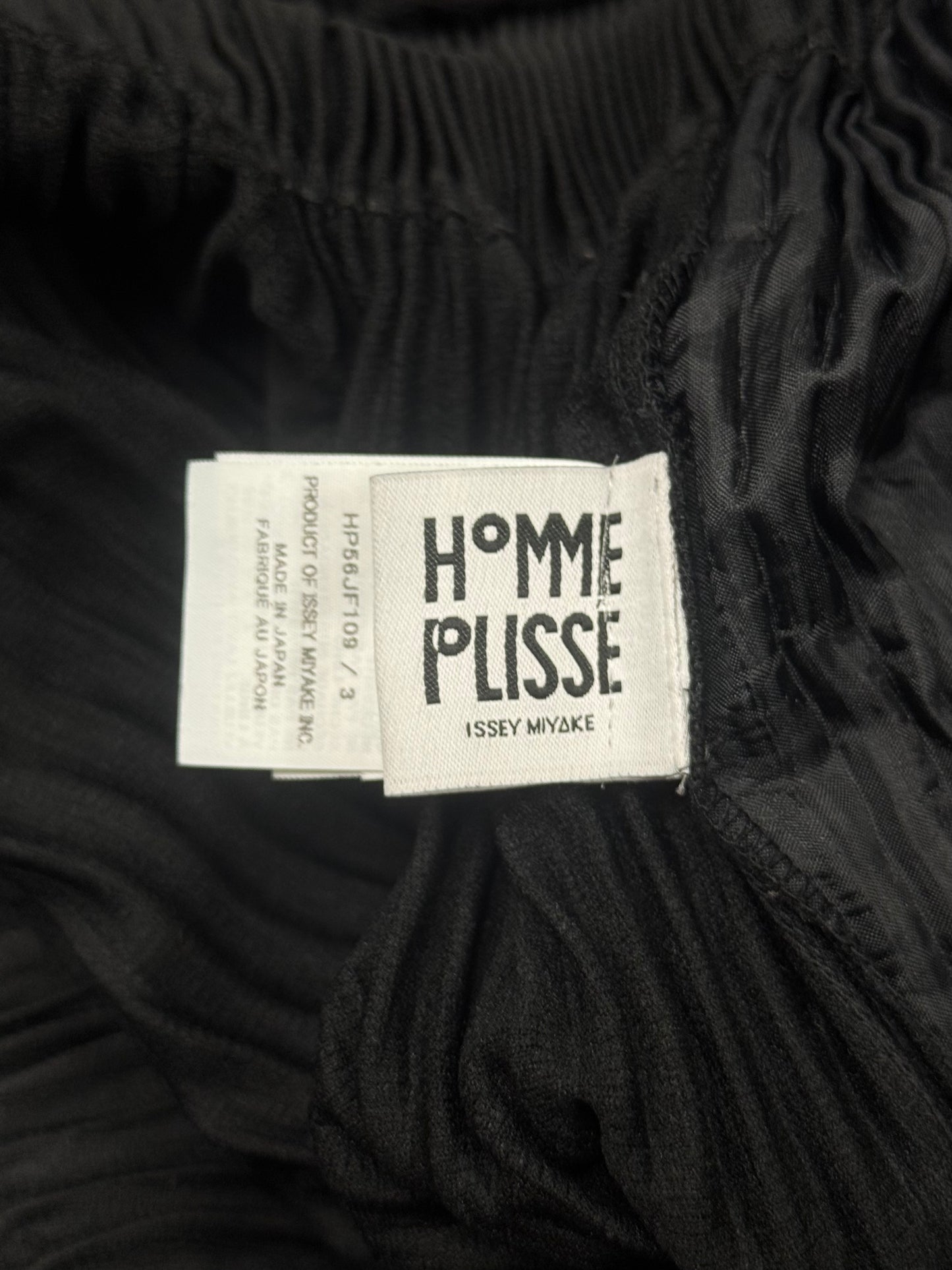 Issey Miyake ‘Homme Plisse’ Black Pleated Wide Leg Trousers